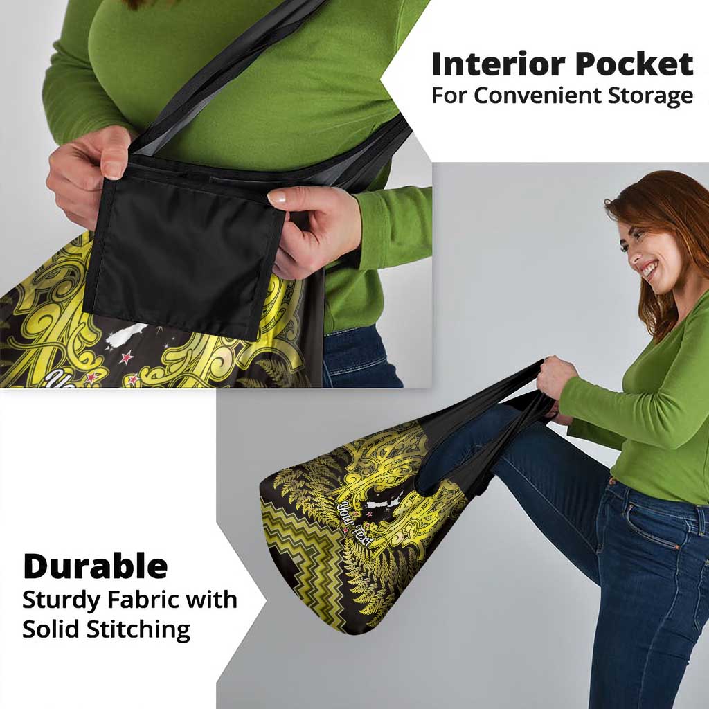 Personalised Aotearoa Matariki Grocery Bag Yellow Fern Maori Poutama