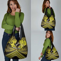 Personalised Aotearoa Matariki Grocery Bag Yellow Fern Maori Poutama