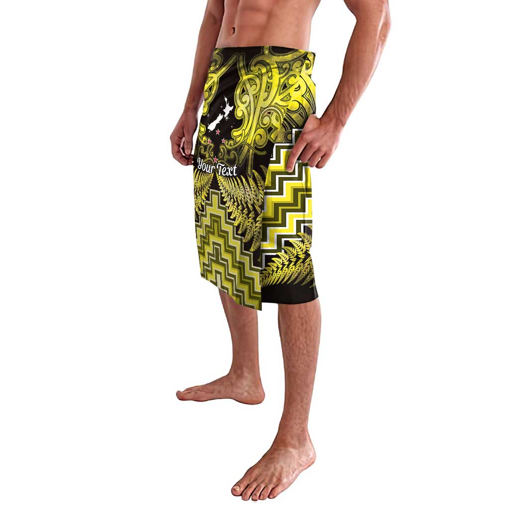 Personalised Aotearoa Matariki Lavalava Yellow Fern Maori Poutama