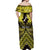 Personalised Aotearoa Matariki Off Shoulder Maxi Dress Yellow Fern Maori Poutama