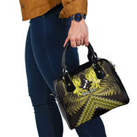 Personalised Aotearoa Matariki Shoulder Handbag Yellow Fern Maori Poutama LT01 - Polynesian Pride