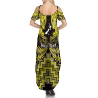 Personalised Aotearoa Matariki Summer Maxi Dress Yellow Fern Maori Poutama