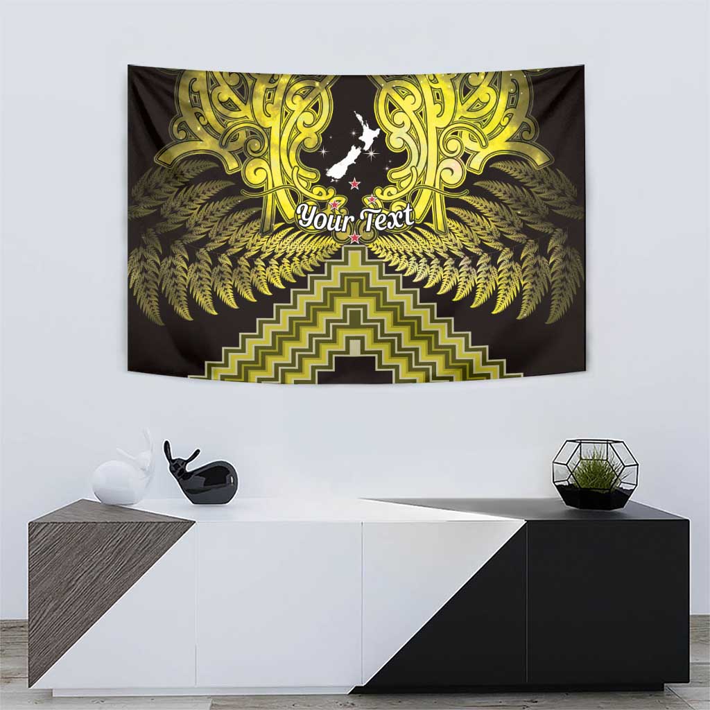 Personalised Aotearoa Matariki Tapestry Yellow Fern Maori Poutama