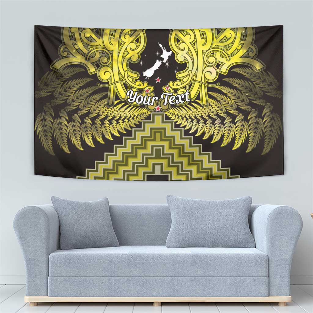 Personalised Aotearoa Matariki Tapestry Yellow Fern Maori Poutama