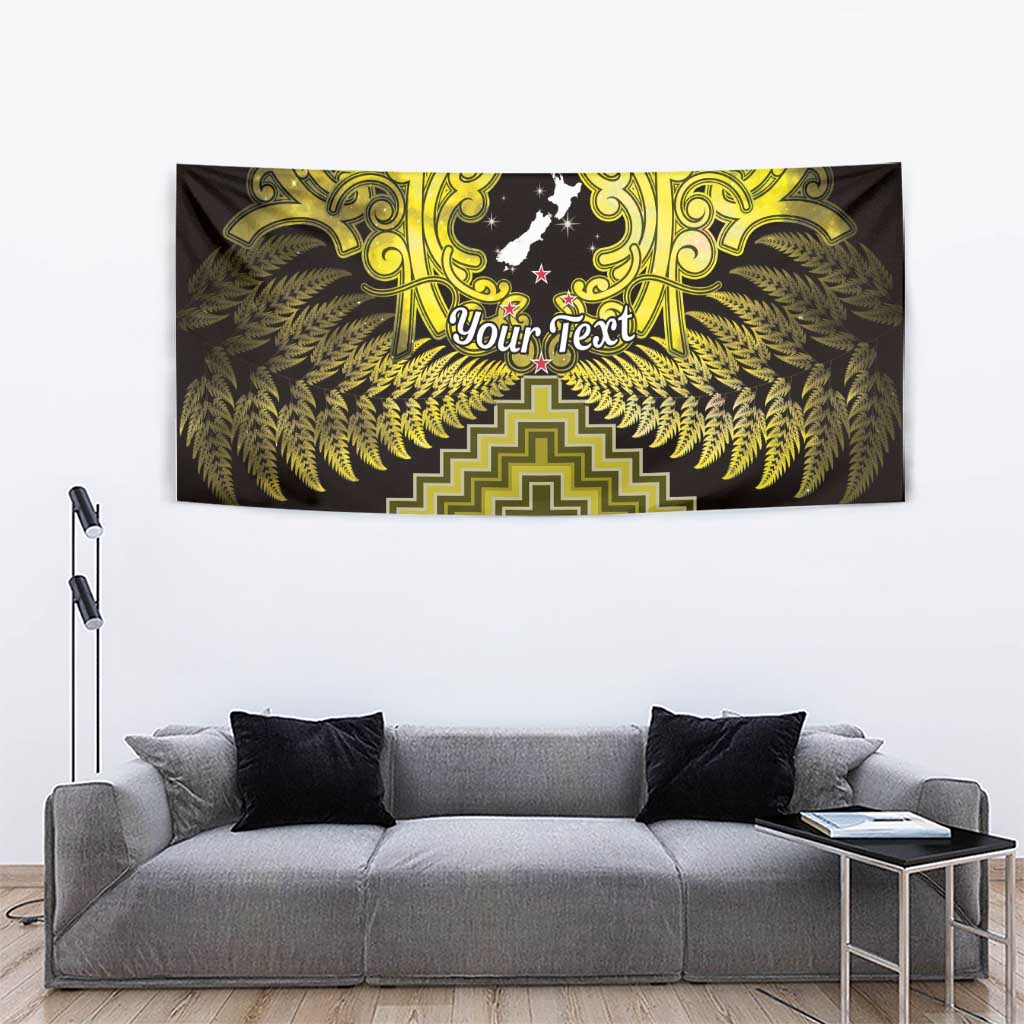 Personalised Aotearoa Matariki Tapestry Yellow Fern Maori Poutama