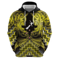 Personalised Aotearoa Matariki Zip Hoodie Yellow Fern Maori Poutama LT01 - Polynesian Pride