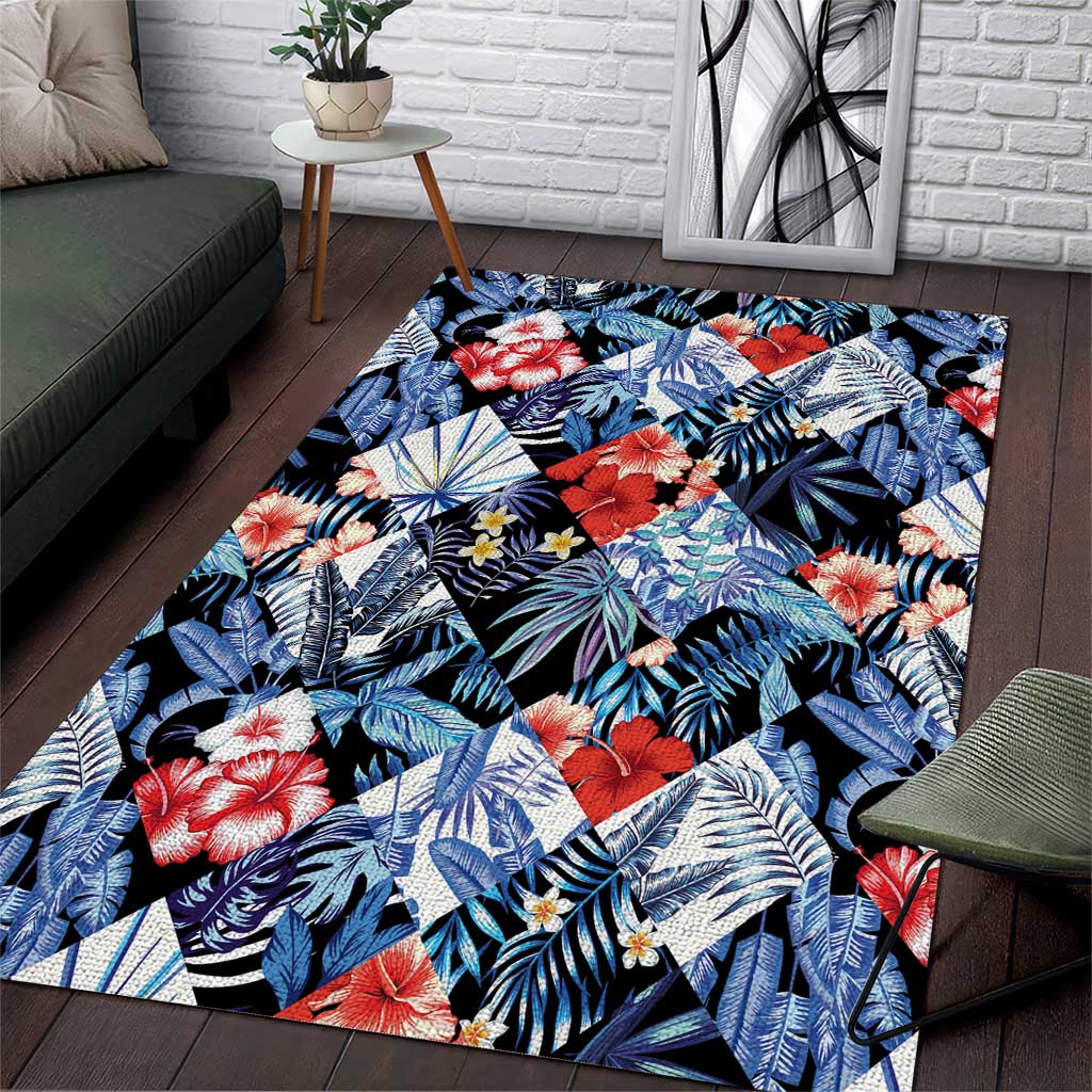 Hawaii Tropicana Blue Pattern Area Rug - Polynesian Pride
