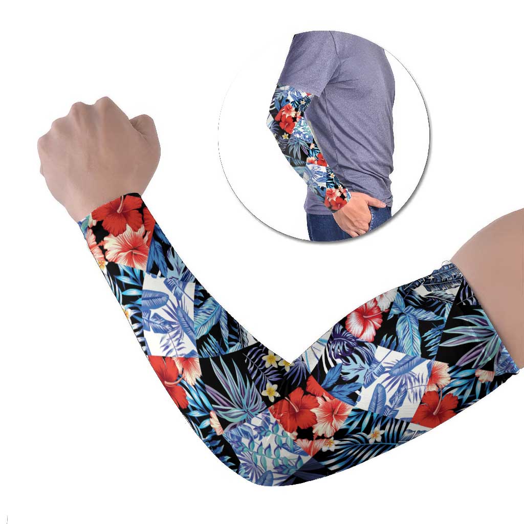 Hawaii Tropicana Blue Pattern Arm Sleeves LT01 Set of 2 Blue - Polynesian Pride