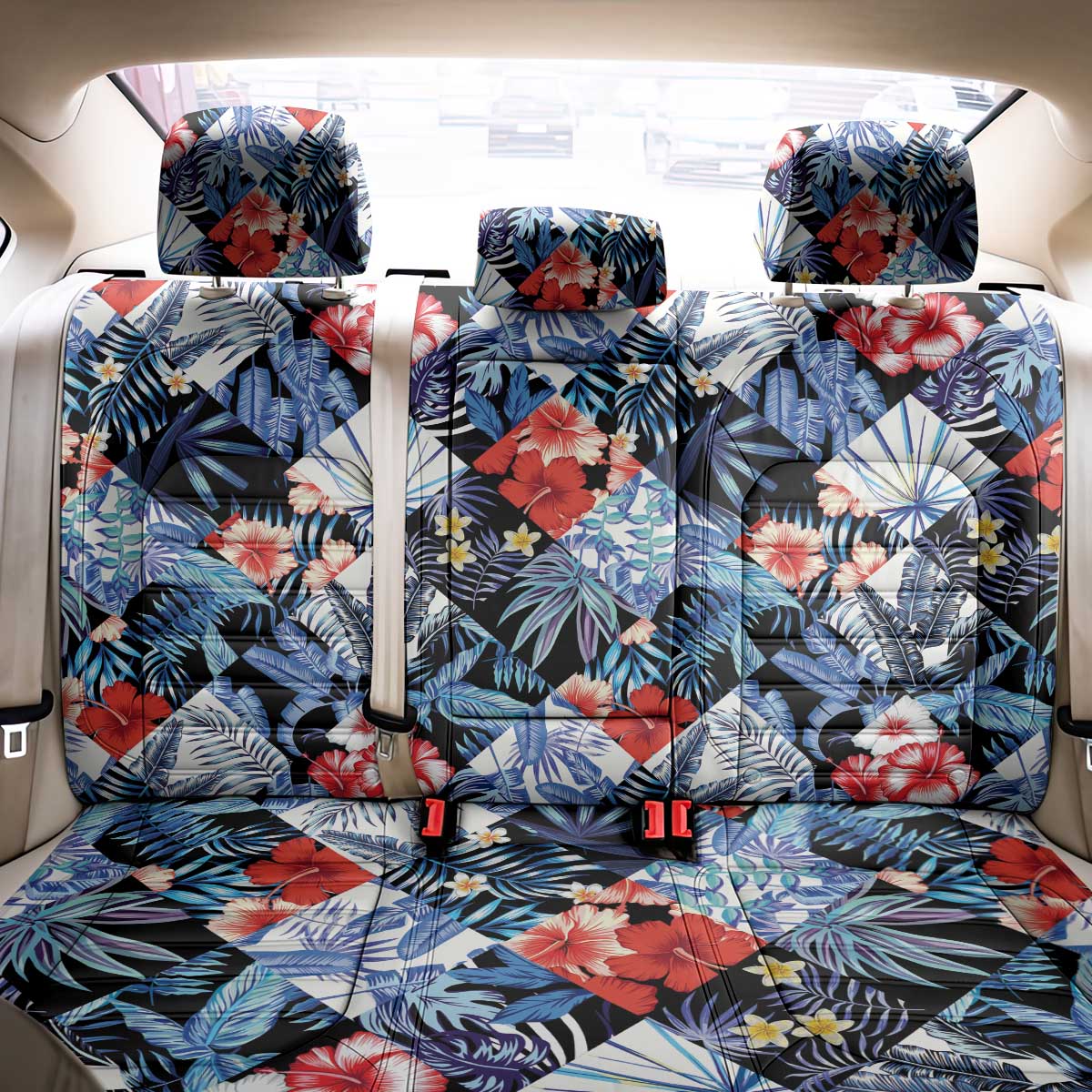 Hawaii Tropicana Blue Pattern Back Car Seat Cover LT01 - Polynesian Pride