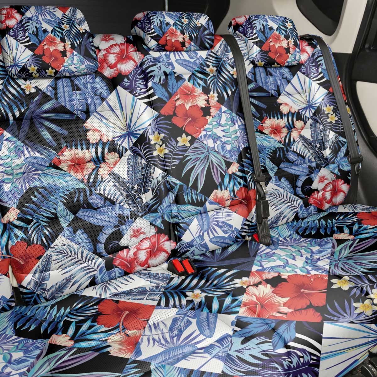 Hawaii Tropicana Blue Pattern Back Car Seat Cover LT01 - Polynesian Pride