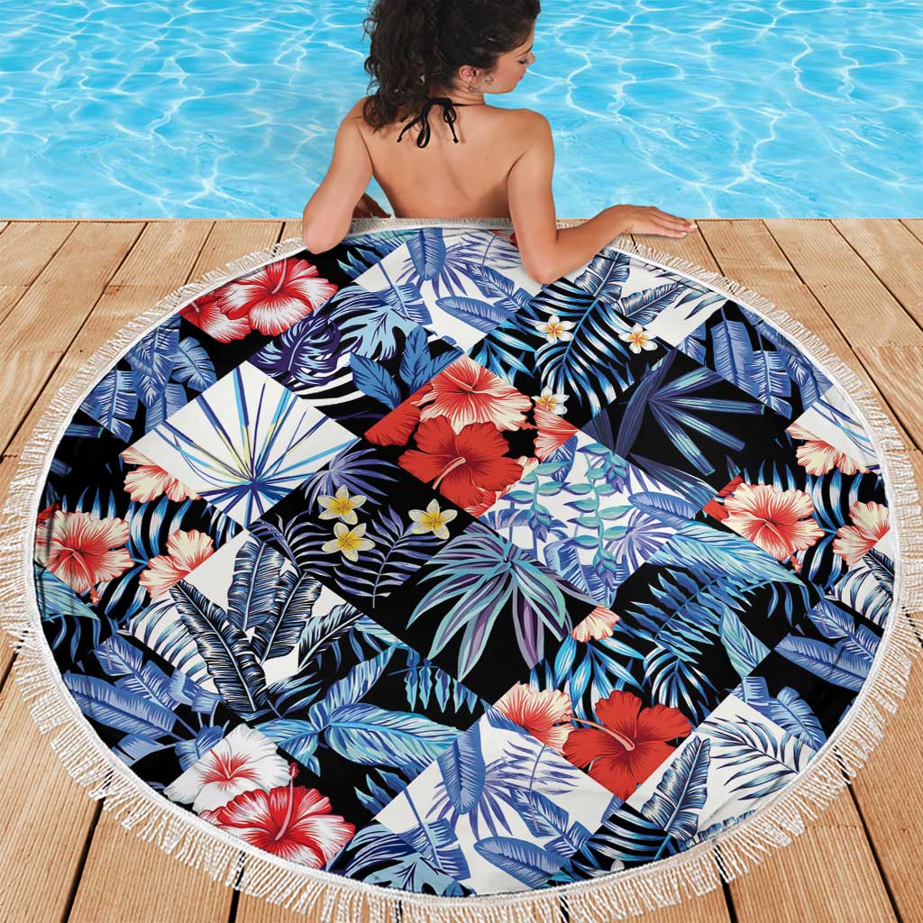 Hawaii Tropicana Blue Pattern Beach Blanket - Polynesian Pride