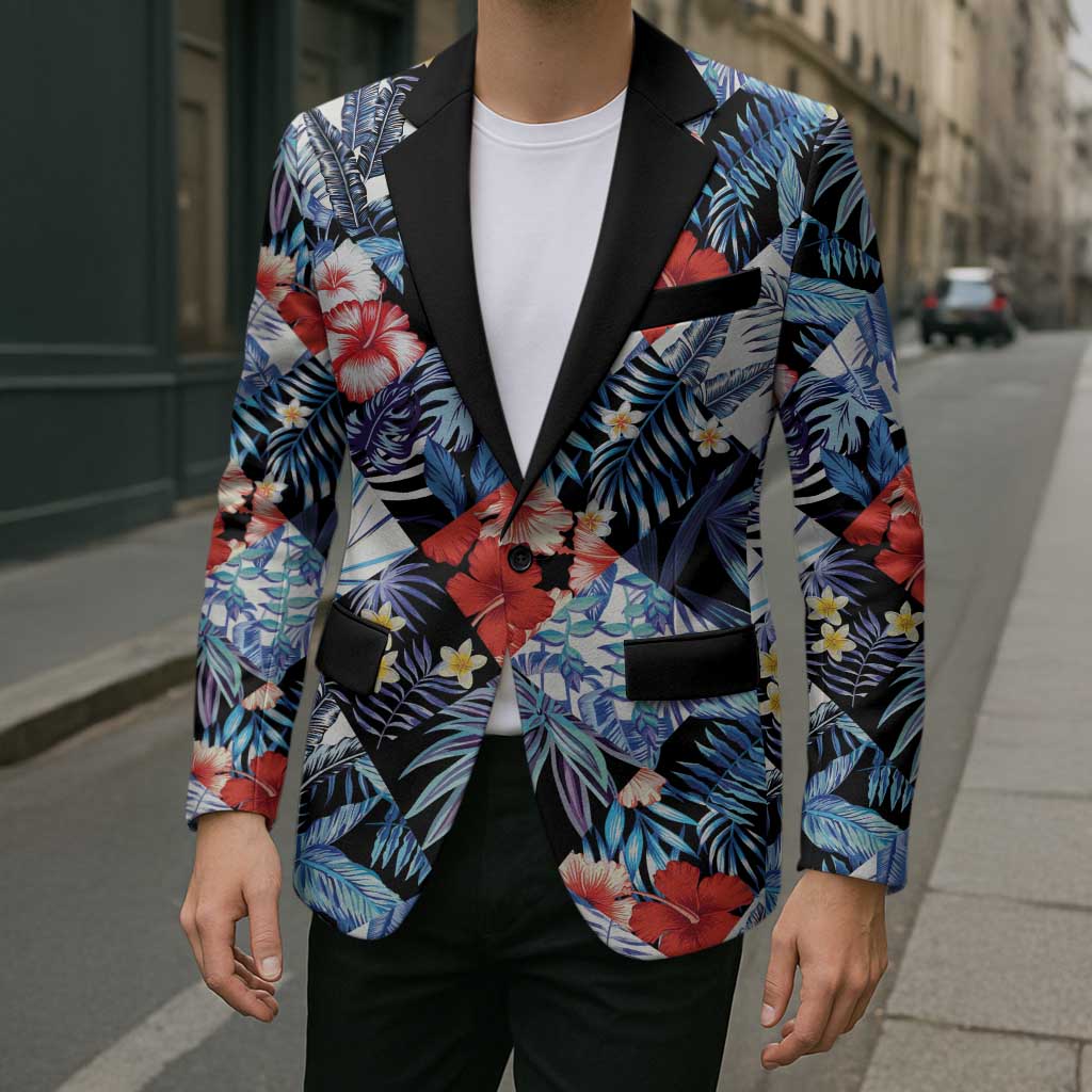 Hawaii Tropicana Blue Pattern Blazer - Polynesian Pride