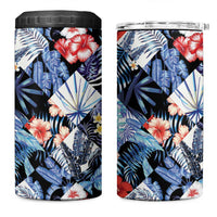 Hawaii Tropicana Blue Pattern 4 in 1 Can Cooler Tumbler - Polynesian Pride