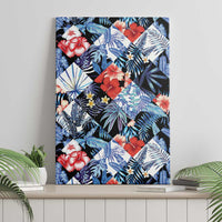 Hawaii Tropicana Blue Pattern Canvas Wall Art - Polynesian Pride