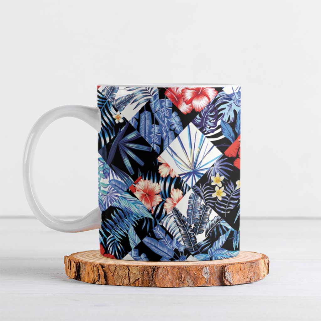 Hawaii Tropicana Blue Pattern Ceramic Mug - Polynesian Pride