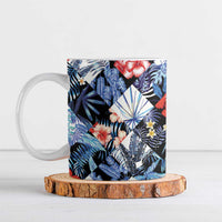 Hawaii Tropicana Blue Pattern Ceramic Mug - Polynesian Pride
