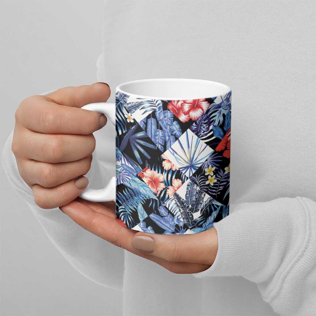 Hawaii Tropicana Blue Pattern Ceramic Mug - Polynesian Pride