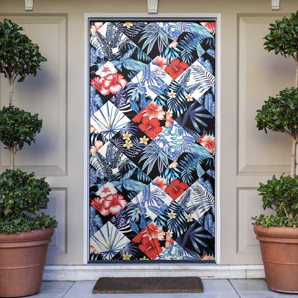 Hawaii Tropicana Blue Pattern Door Cover - Polynesian Pride
