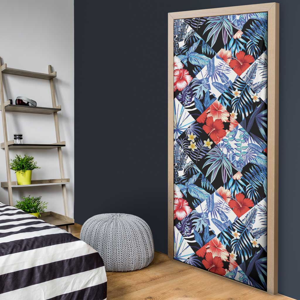 Hawaii Tropicana Blue Pattern Door Cover - Polynesian Pride