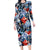 Hawaii Tropicana Blue Pattern Family Matching Long Sleeve Bodycon Dress and Hawaiian Shirt - Polynesian Pride
