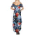 Hawaii Tropicana Blue Pattern Family Matching Summer Maxi Dress and Hawaiian Shirt - Polynesian Pride