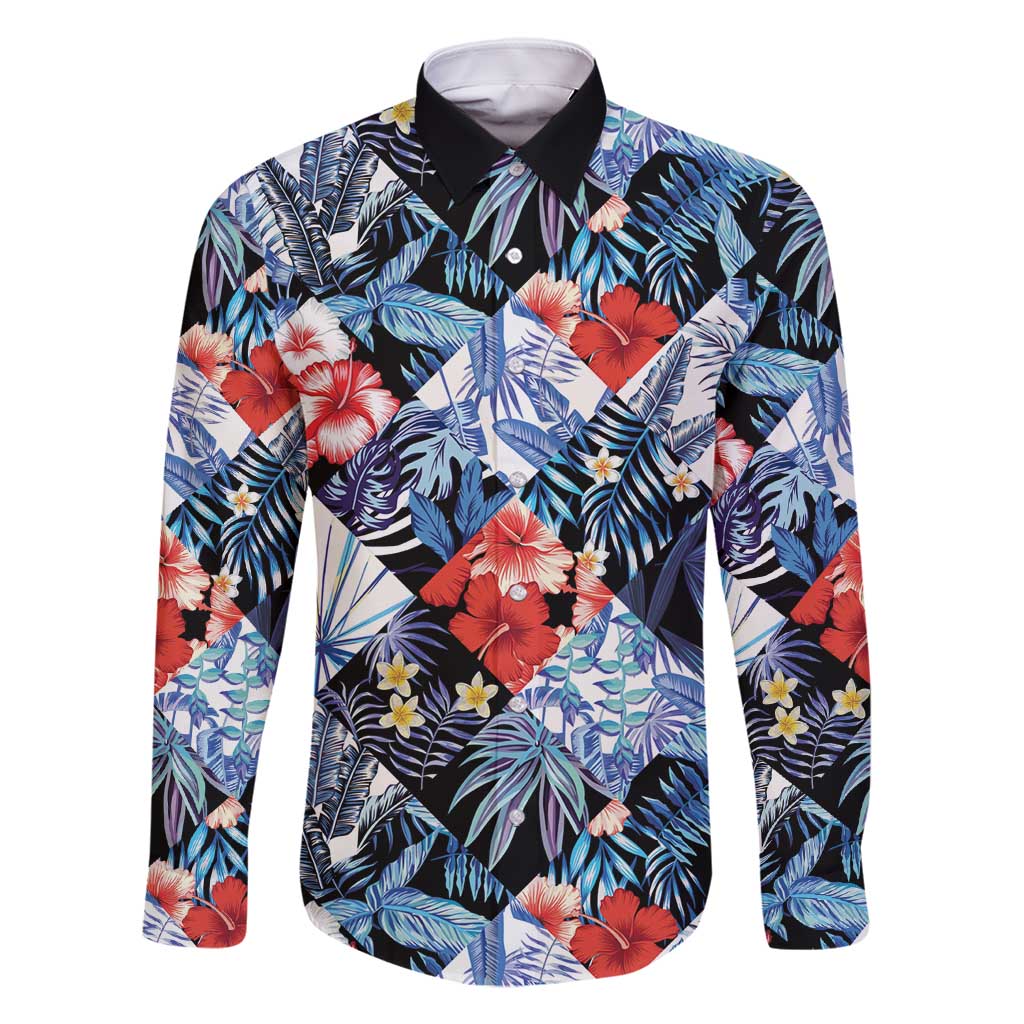 Hawaii Tropicana Blue Pattern Family Matching Tank Maxi Dress and Hawaiian Shirt - Polynesian Pride