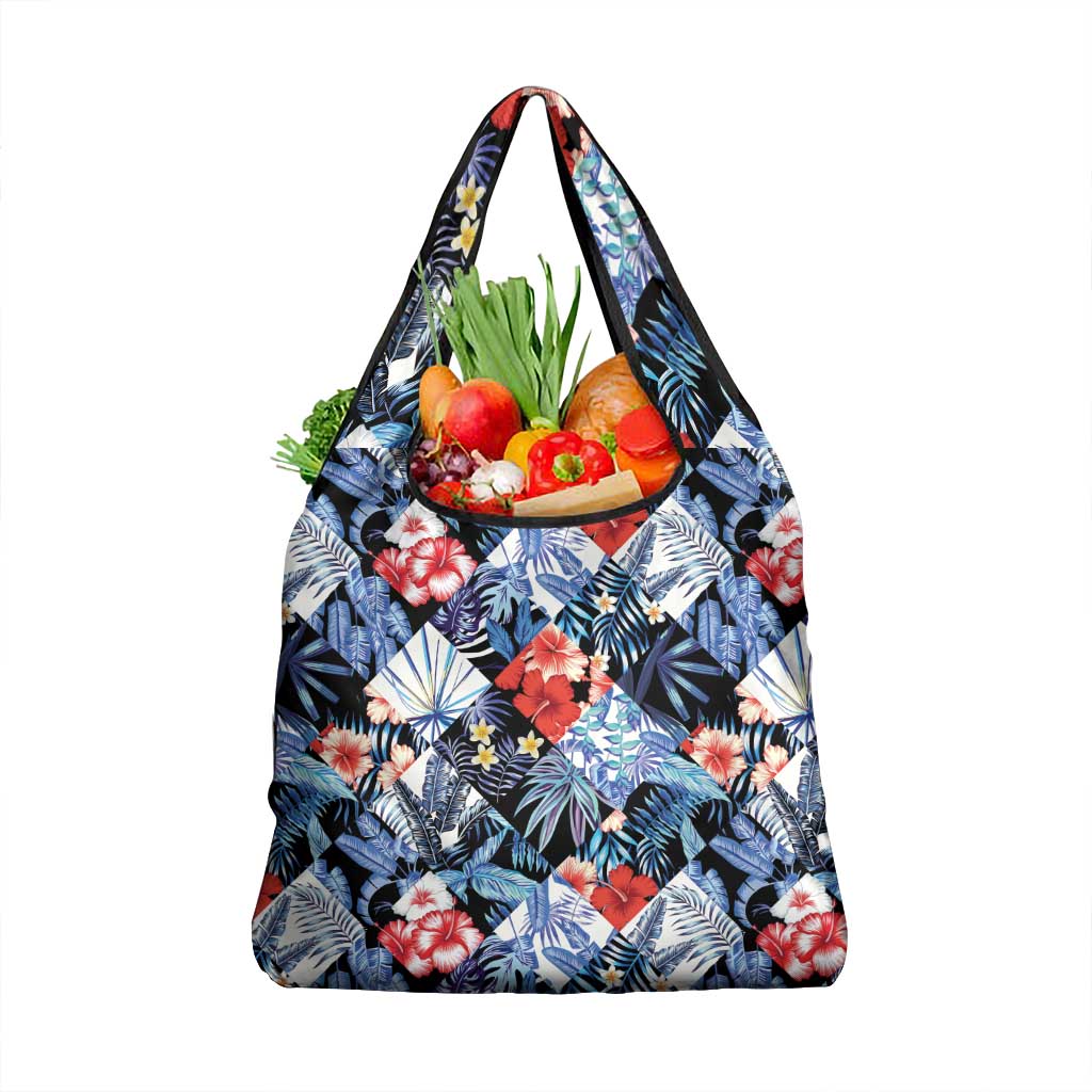 Hawaii Tropicana Blue Pattern Grocery Bag LT01 1-pack One Size Blue - Polynesian Pride
