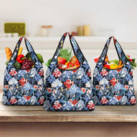 Hawaii Tropicana Blue Pattern Grocery Bag - Polynesian Pride