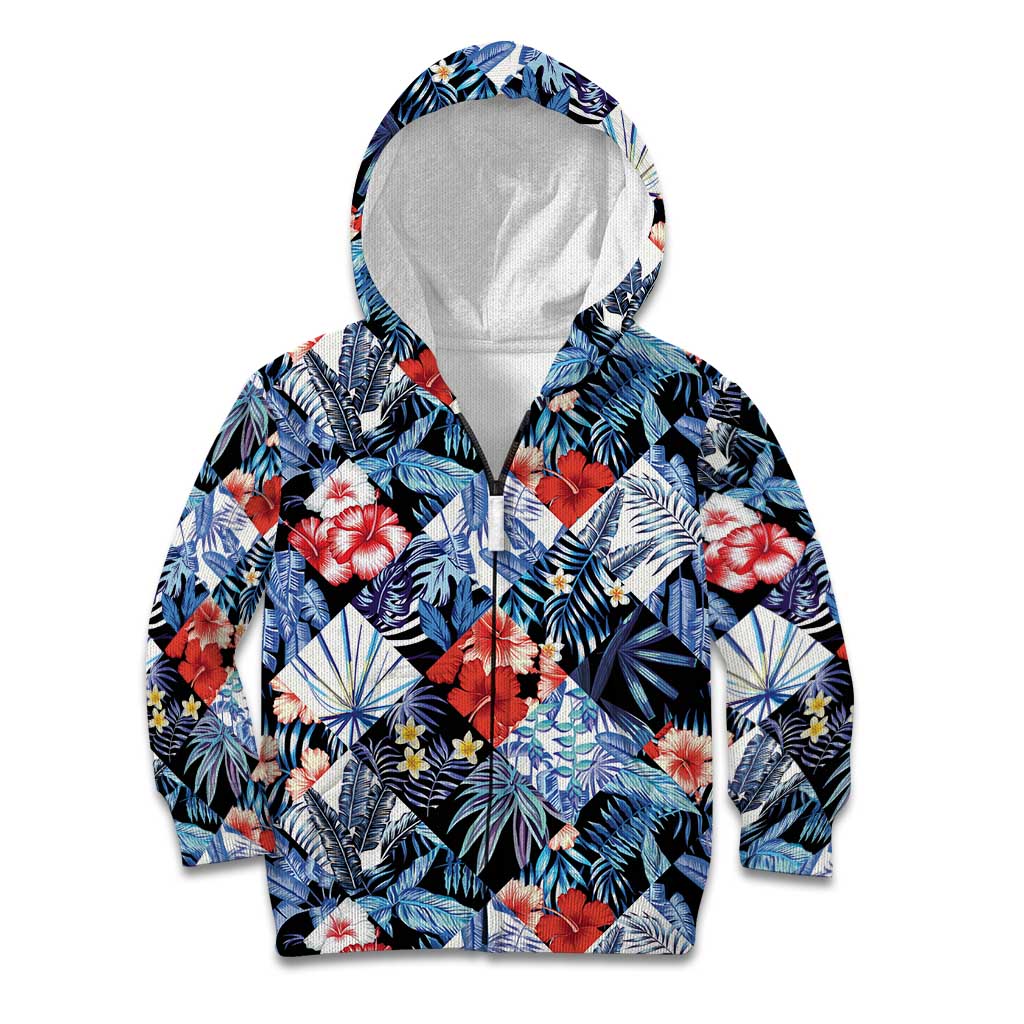 Hawaii Tropicana Blue Pattern Kid Hoodie - Polynesian Pride