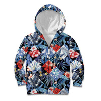Hawaii Tropicana Blue Pattern Kid Hoodie - Polynesian Pride