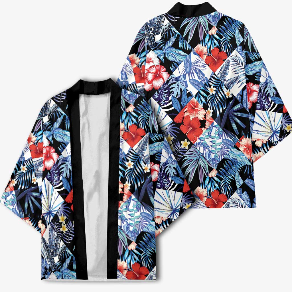 Hawaii Tropicana Blue Pattern Kimono - Polynesian Pride