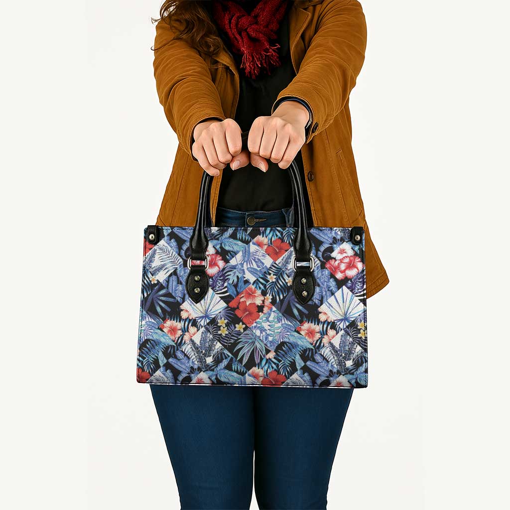 Hawaii Tropicana Blue Pattern Leather Bag - Polynesian Pride