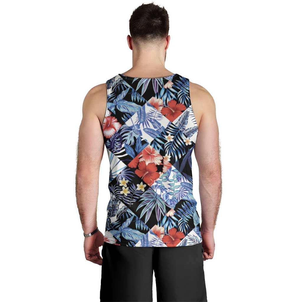 Hawaii Tropicana Blue Pattern Men Tank Top - Polynesian Pride