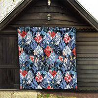 Hawaii Tropicana Blue Pattern Quilt - Polynesian Pride