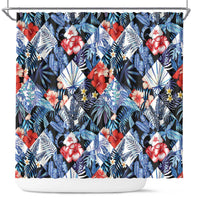 Hawaii Tropicana Blue Pattern Shower Curtain - Polynesian Pride
