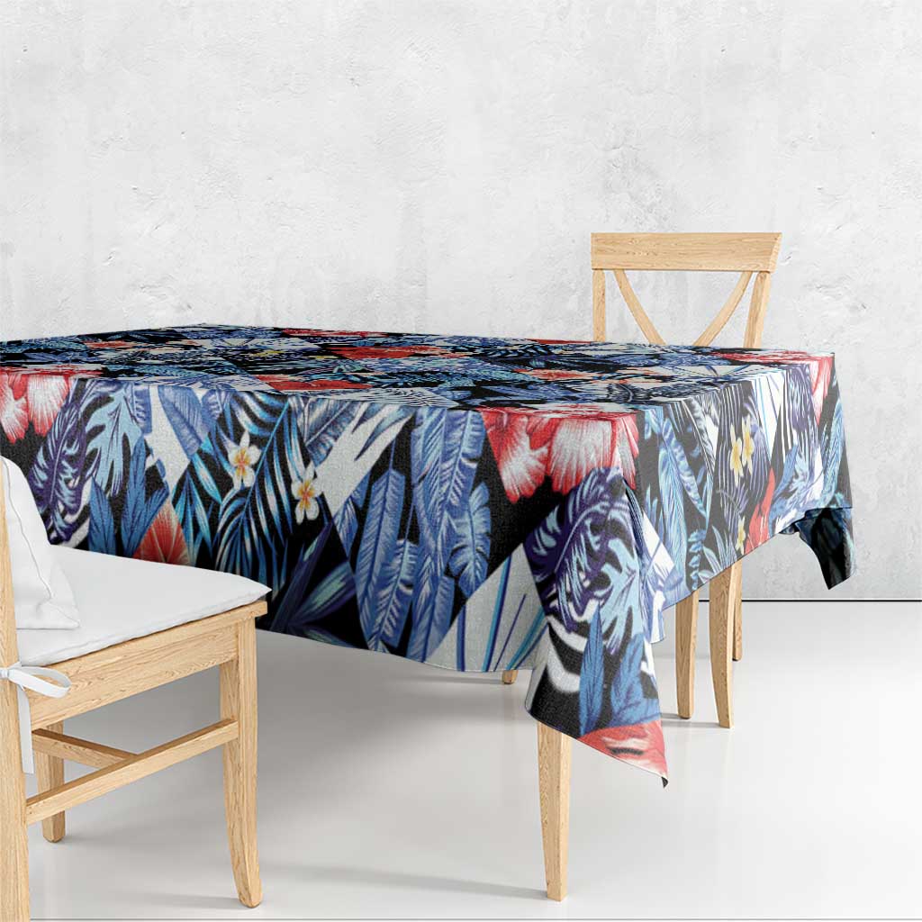 Hawaii Tropicana Blue Pattern Tablecloth - Polynesian Pride
