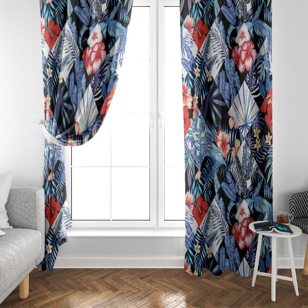 Hawaii Tropicana Blue Pattern Window Curtain - Polynesian Pride