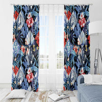 Hawaii Tropicana Blue Pattern Window Curtain - Polynesian Pride