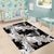 Black White Monotone Tropical Flowers Pattern Area Rug - Polynesian Pride