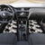 Black White Monotone Tropical Flowers Pattern Car Mats - Polynesian Pride