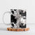 Black White Monotone Tropical Flowers Pattern Ceramic Mug - Polynesian Pride