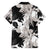 Black White Monotone Tropical Flowers Pattern Family Matching Tank Maxi Dress and Hawaiian Shirt - Polynesian Pride
