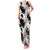 Black White Monotone Tropical Flowers Pattern Family Matching Tank Maxi Dress and Hawaiian Shirt - Polynesian Pride
