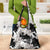 Black White Monotone Tropical Flowers Pattern Grocery Bag - Polynesian Pride