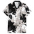 Black White Monotone Tropical Flowers Pattern Hawaiian Shirt - Polynesian Pride