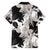 Black White Monotone Tropical Flowers Pattern Hawaiian Shirt - Polynesian Pride
