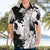 Black White Monotone Tropical Flowers Pattern Hawaiian Shirt - Polynesian Pride