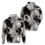 Black White Monotone Tropical Flowers Pattern Hoodie - Polynesian Pride