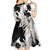 Black White Monotone Tropical Flowers Pattern Kid Short Sleeve Dress - Polynesian Pride