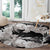 Black White Monotone Tropical Flowers Pattern Round Carpet - Polynesian Pride